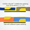 CHOK-A-BLOK™ strap guard for webbing from 35mm (1 1/2") to 50mm (2")