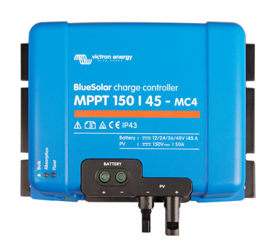 Victron BlueSolar Charger Controller 12/24/36/48v 150/45 - MC4 PV Connection