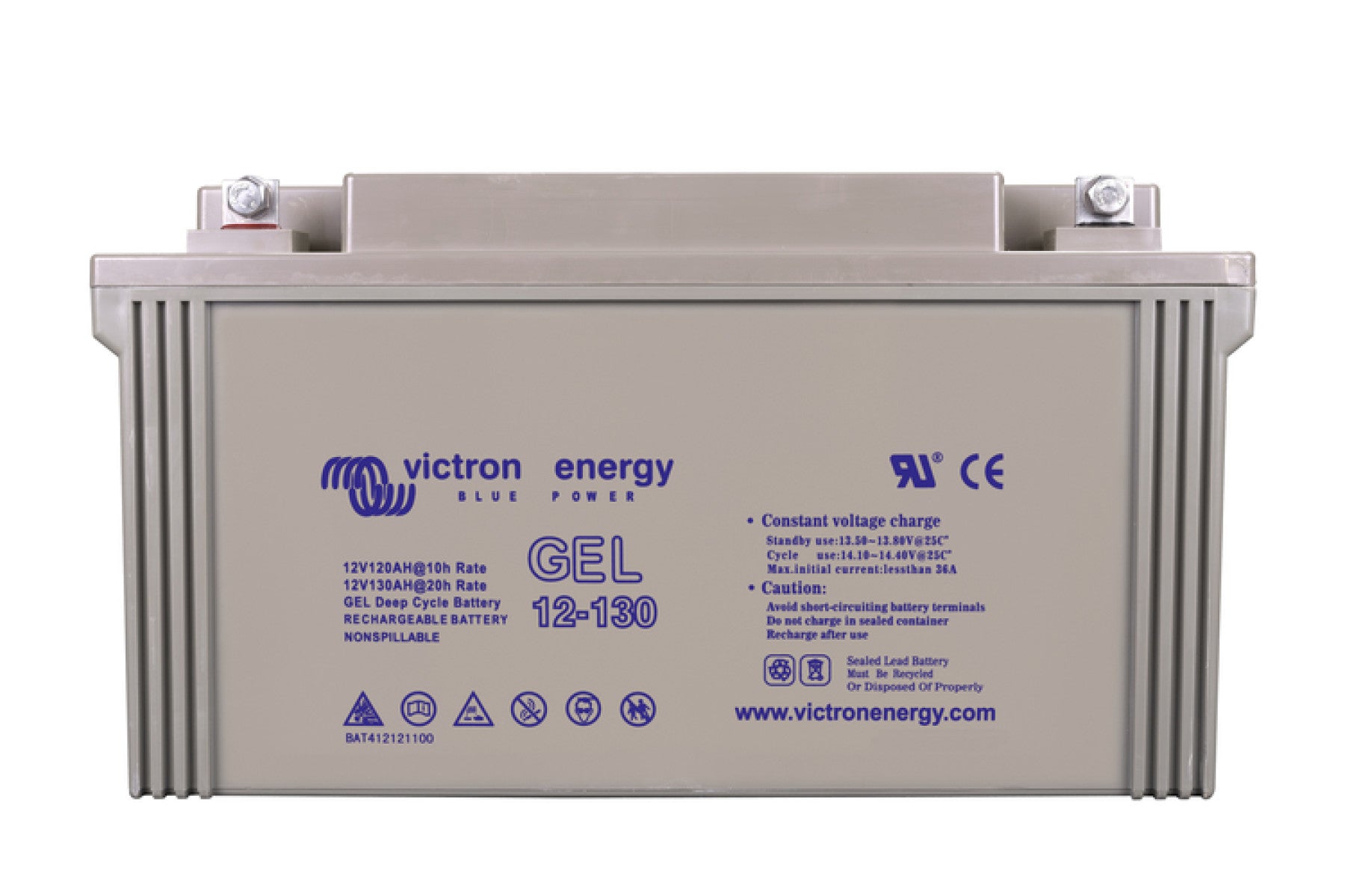 Victron 12V GEL deep cycle battery - 120 ah @ C10, 130 ah @ C20