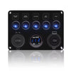 5 Gang Switch Panel with LED indication and rocker switches 12v/24v