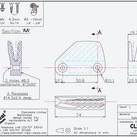 Clamcleat CL206 - Lateral (Starboard) Cleat