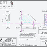 Clamcleat CL207 - Lateral (Port) Cleat