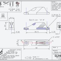 Clamcleat CL218 Mk1 Side Entry Mk1 (Port)