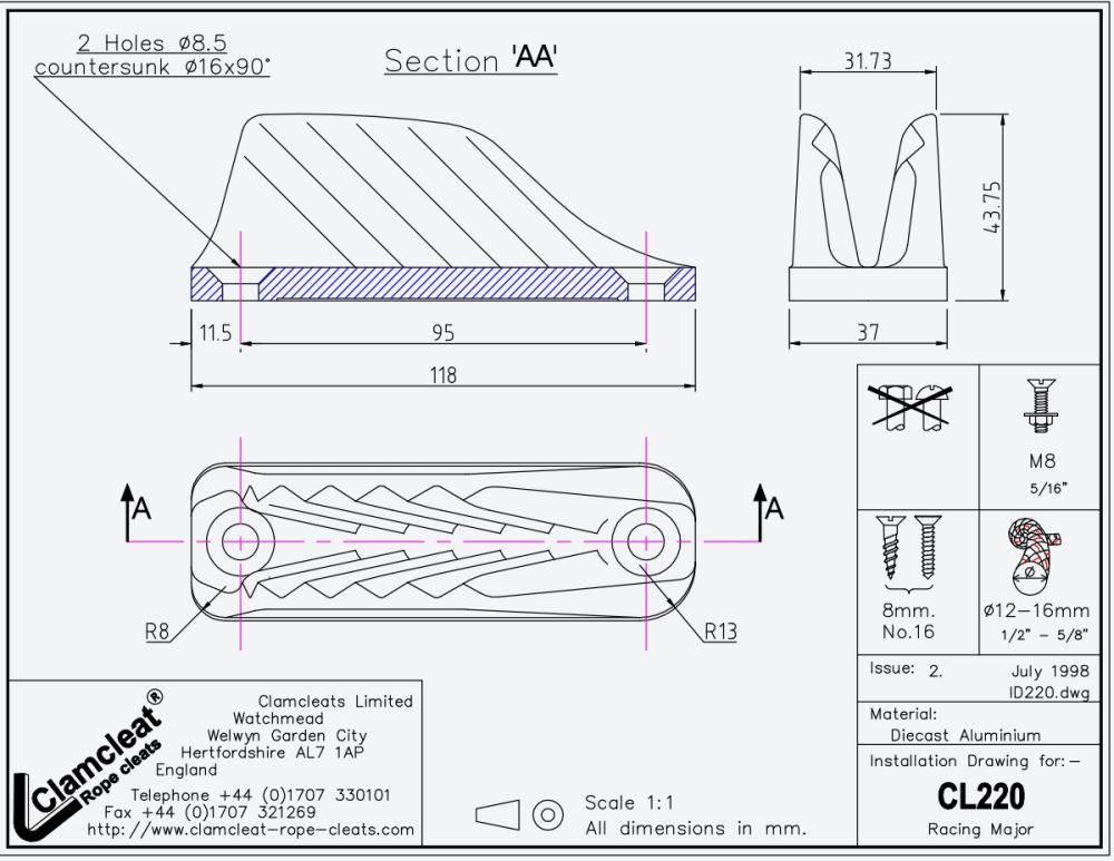 Clamcleat CL220 Racing Major