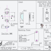 Clamcleat CL221 Dinghy Leech Line Cleat- Complete