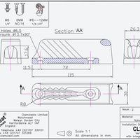 Clamcleat CL228 - Vertical Cleat with Integral Fairlead