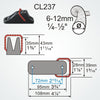 Clamcleat CL237 - Vertical with Spring Gate for ropes 6-12mm