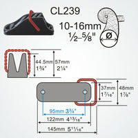 Clamcleat CL239 - Major with Spring Gate for ropes 10-16mm