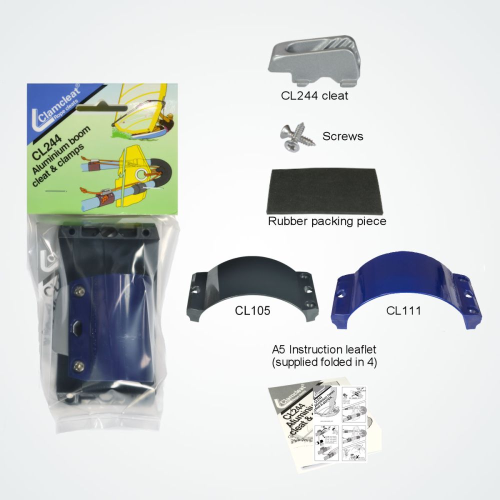 Clamcleat CL244 - Aluminium Boom Cleat and Clamps