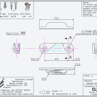 Clamcleat CL258 Racing Fine Line (Starboard)