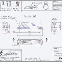 Clamcleat CL702 Aluminium Boom Cleat.