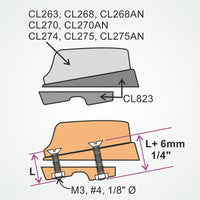 Clamcleat CL823 - Tapered Pad with Backplate