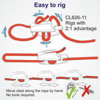 Clamcleat CL826-11 - Alloy Aero Cleat for ropes 4-6mm