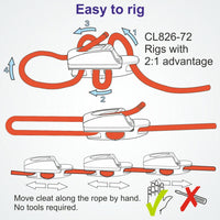 Clamcleat CL826-72 - Nylon Aero Cleat for ropes 4-6mm