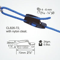 Clamcleat CL826-72 - Nylon Aero Cleat for ropes 4-6mm
