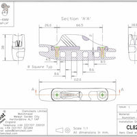 Clamcleat CL827-17 - Aero Base with Side Entry Cleat (Starboard) for ropes 4-6mm
