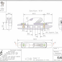 Clamcleat CL827-18 - Aero Base with Side Entry Cleat (Port) for ropes 4-6mm