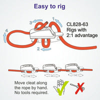 Clamcleat CL828-63 Nylon Micro Aero Cleat for ropes 3-4mm