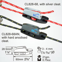 Clamcleat CL828-68 - Alloy Micro Aero Cleat for ropes 3-4mm