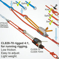 Clamcleat CL828-70 - Alloy Micros Aero Cleats for ropes 3-4mm