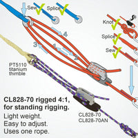 Clamcleat CL828-70 - Alloy Micros Aero Cleats for ropes 3-4mm