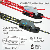 Clamcleat CL828-70 - Alloy Micros Aero Cleats for ropes 3-4mm