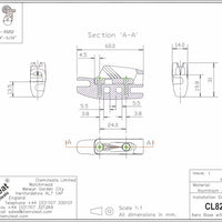 Clamcleat CL828-77 - Side-Entry Alloy Micro Aero Cleat for ropes 3-4mm