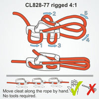 Clamcleat CL828-77 - Side-Entry Alloy Micro Aero Cleat for ropes 3-4mm