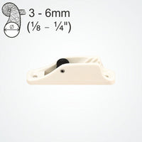 Clamcleat CL203W/S1 White Junior with Roller Fairlead