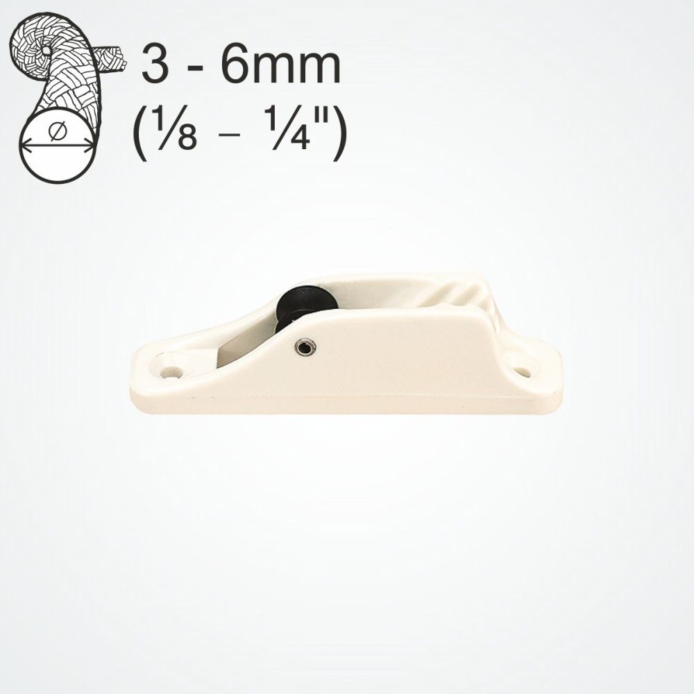 Clamcleat CL203W/S1 White Junior with Roller Fairlead