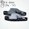Clamcleat CL827-17 - Aero Base with Side Entry Cleat (Starboard) for ropes 4-6mm