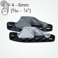 Clamcleat CL827-17 - Aero Base with Side Entry Cleat (Starboard) for ropes 4-6mm