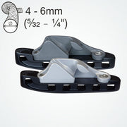 Clamcleat CL827-17 - Aero Base with Side Entry Cleat (Starboard) for ropes 4-6mm