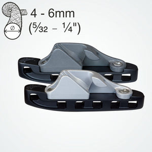Clamcleat CL827-17 - Aero Base with Side Entry Cleat (Starboard) for ropes 4-6mm