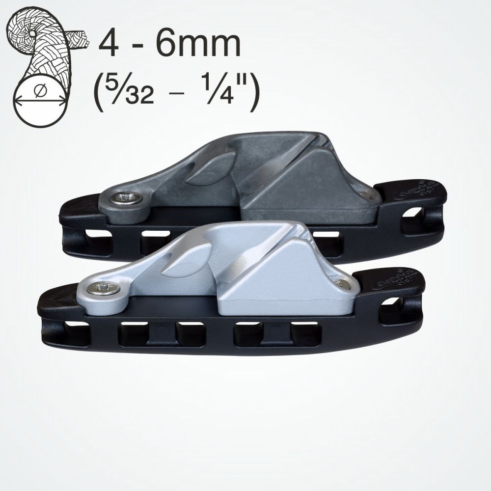 Clamcleat CL827-18 - Aero Base with Side Entry Cleat (Port) for ropes 4-6mm