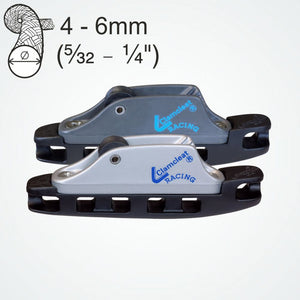 Clamcleat CL827-36 - Aero Base with CL236 Roller Fairlead Cleat for ropes 4-6mm