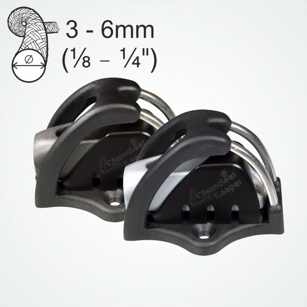 Clamcleat CL830CKC - Side-Mount Cage with CL211 Mk2 Junior & CL815 Keeper for ropes 3-6mm