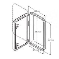 White Hatch 36.5 x 61cm with lock and key