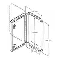 Rectangular Hatch White 606 X 243