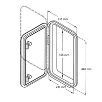 Rectangular Hatch White 440 X 315