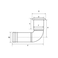 90° Drain Socked-1" D. 25 mm