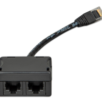 RJ45-splitter - 1xRJ45 male/15cm cable/2xRJ45 female