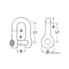 Anchor shackle AISI 316 10 mm