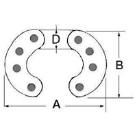 8-pin connecting link AISI 316 8 mm