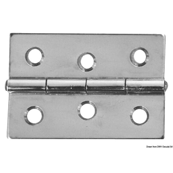 Mirror polished SS rectangular hinge 60x40 mm 38.822.02