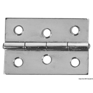 Mirror polished SS rectangular hinge 60x40 mm 38.822.02