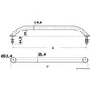Oval pipe handrail AISI316 external screws 220 mm