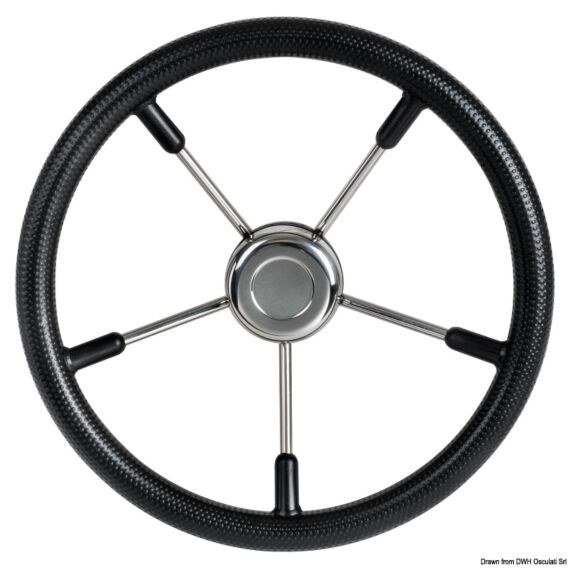 Soft polyurethane steering wheel black 350 mm 45.129.35