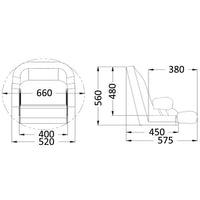 Padded seat w/H51 flip up to be coated