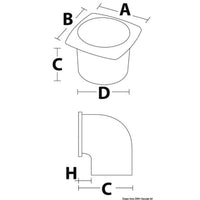 ABS hose vent w/collar white 126 x 126 mm